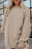 Light Grey Ribbed Corduroy Oversized Sweatshirt