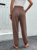 Perfee Tied High Waist Pants with Pockets