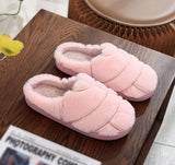 Rabbit fur slippers for men and women, winter warm indoor slippers