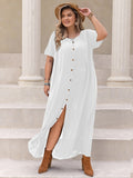 Plus Size Round Neck Half Sleeve Dress