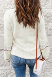 Pilling Detail Round Neck Long Sleeve Sweater