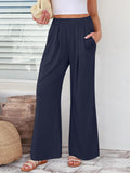 Elastic Waist Wide Leg Pants