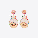 Rhinestone Alloy Mrs. Claus Earrings