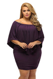 Plus size  Dressing Layered Dark Blue Mini Poncho Dress