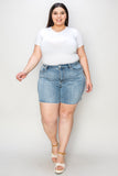 Judy Blue Full Size High Waist Raw Hem Denim Shorts