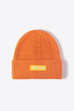 NEWYORK Patch Rib-Knit Cuffed Beanie