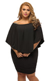 Plus size  Dressing Layered Dark Blue Mini Poncho Dress