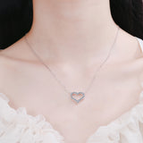 Moissanite 925 Sterling Silver Heart Shape Necklace