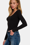 Zenana Scoop Neck Long Sleeve T-Shirt