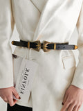 Double Buckle PU Leather Belt