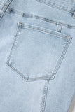 Beau Blue Light Wash Exposed Seam Plus Size Jeans