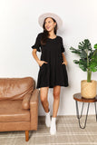 Mandy V-Neck Flounce Sleeve Tiered Dress