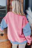 Blossom Colorblock Patchwork Drop Shoulder Sweatshirt