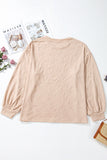 Parchment Plus Size Textured Drop Shoulder Crew Neck Sweatshirt