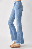 RISEN High Rise Frayed Hem Bootcut Jeans