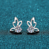 1 Carat Moissanite Butterfly Shape Earrings