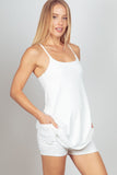 VERY J Sleeveless Active Tennis Dress with Unitard Liner