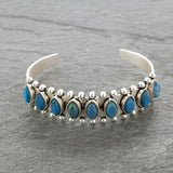 Artificial Turquoise Alloy Open Bracelet