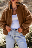 Redwood Burl Sherpa Ribbed Baseball Collar Bomber Jacket