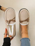 Bow Round Toe Flat Slip-Ons