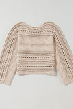 Openwork Cable Knit Long Sleeve Sweater