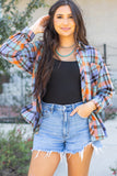 Red Plaid Print Loose Vintage Shirt