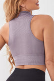 Mock Neck Ribbed Sports Tank