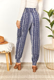 Perfee Geometric Print Tassel High-Rise Pants