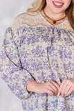 Hailey & Co Full Size Lace Detail Printed Blouse