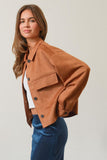 HYFVE Suede Button Down Cropped Jacket