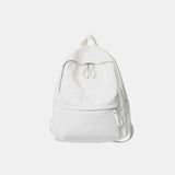 PU Leather Zip Backpack Bag