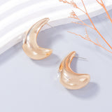 Alloy Rhinestone C-Hoop Earrings