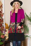 Celeste Full Size Color Block Open Front Cardigan