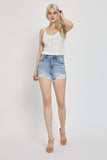 RISEN High Rise Distressed Denim Shorts