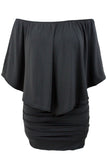 Plus size  Dressing Layered Dark Blue Mini Poncho Dress