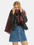 Raw Hem Heathered Polyester Scarf