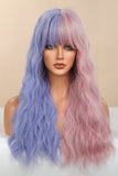 13*1" Full-Machine Wigs Synthetic Long Wave 26" in Blue/Pink Split Dye