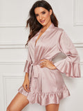 Women's Solid Polyester Woven Robe