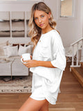 Women's satin pajamas home service short-sleeved shorts irregular two-piece set