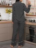 Women's polka dot long-sleeved trousers homewear set