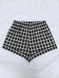 Women's Knitted Casual Comfort Plaid Short Pajama Pants