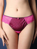 Floral Lace High Elasticity Nylon Knit Panties for Women