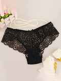 High elasticity floral knit nylon sexy panties