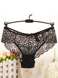 High elasticity floral knit nylon sexy panties