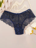 High elasticity floral knit nylon sexy panties