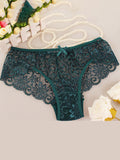 High elasticity floral knit nylon sexy panties