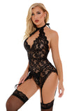 Sexy Lace Hollow Halter Lingerie Set