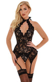 Sexy Lace Hollow Halter Lingerie Set