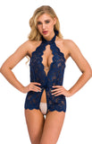 Women Floral Lace Sleeveless Bodysuit Lingerie