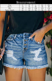 Women's Street Hipster Ripped Washed Versatile Fringed Denim Shorts